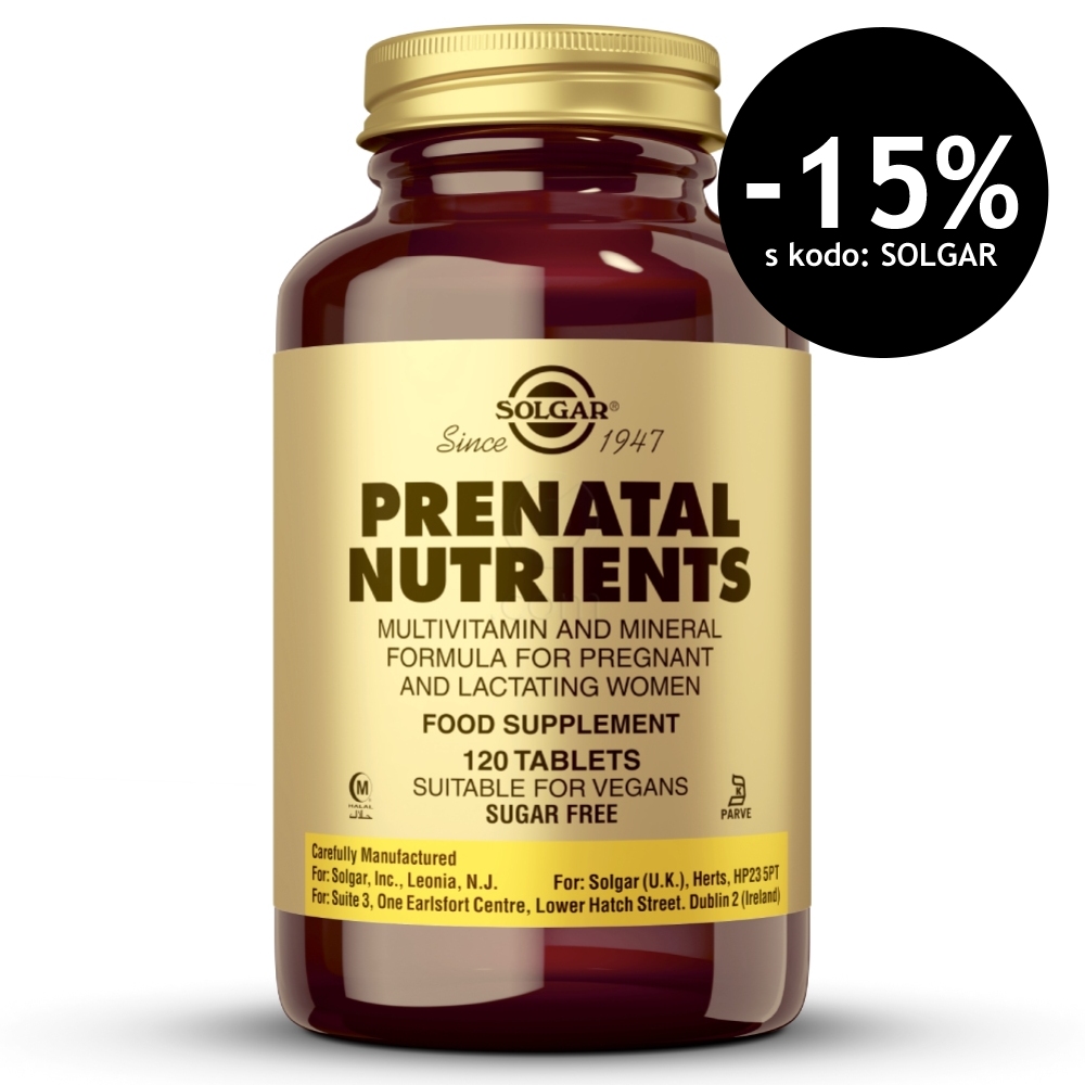 Solgar Prenatal multivitamini in minerali, 120 tablet
